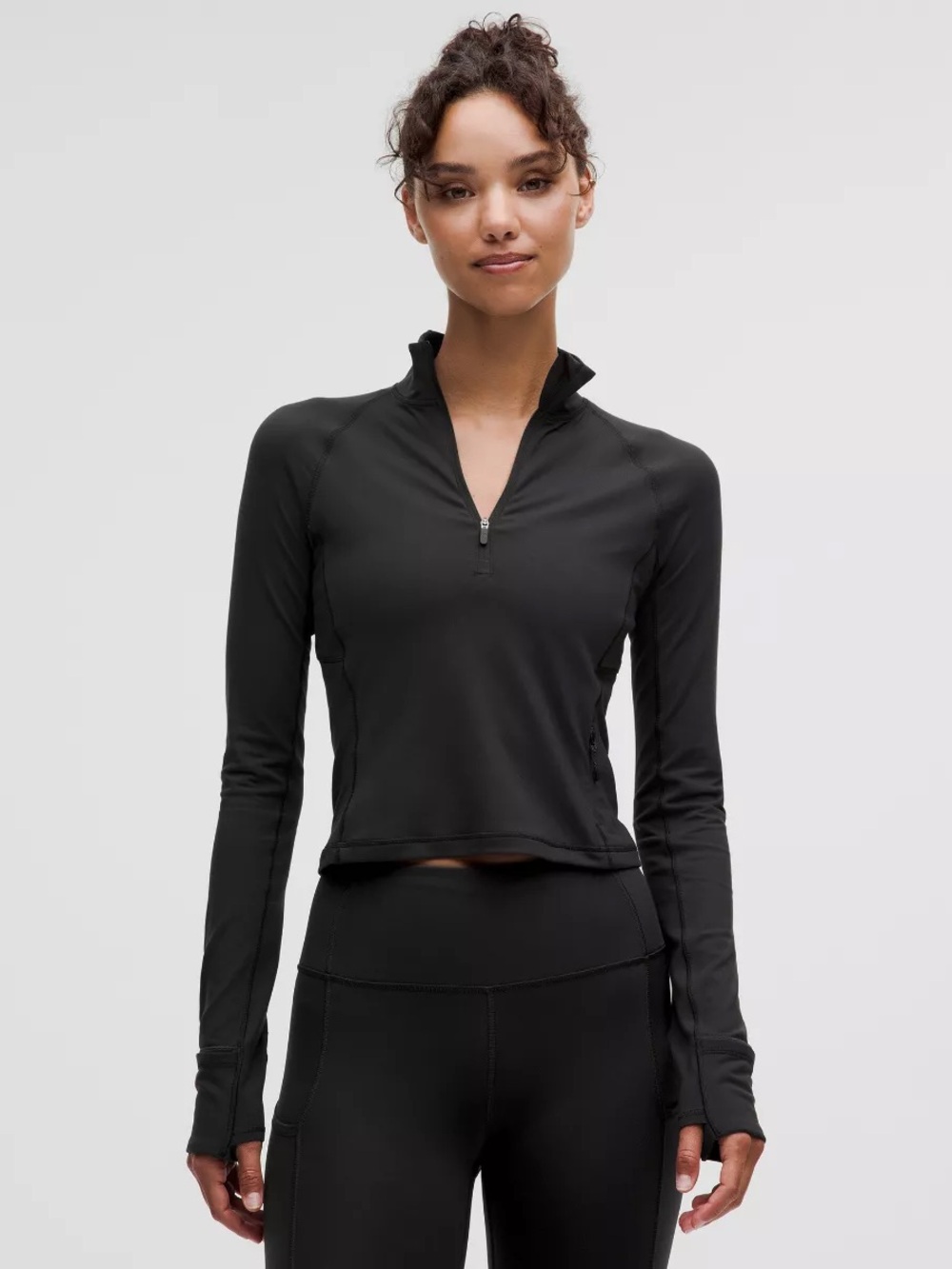 Lululemon Women's Black Quarter Zip Active Sweater